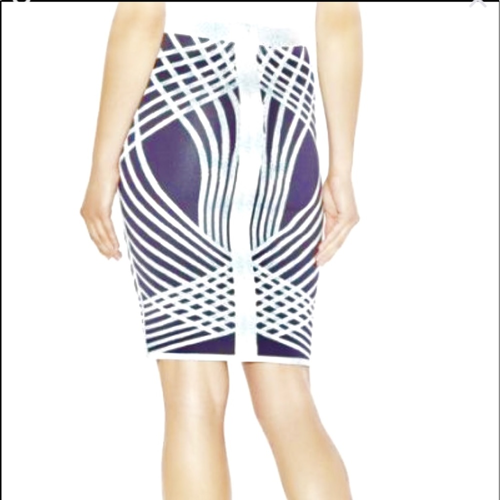 Herve Leger Jacquard Pencil Skirt. NWT. SZ.M
